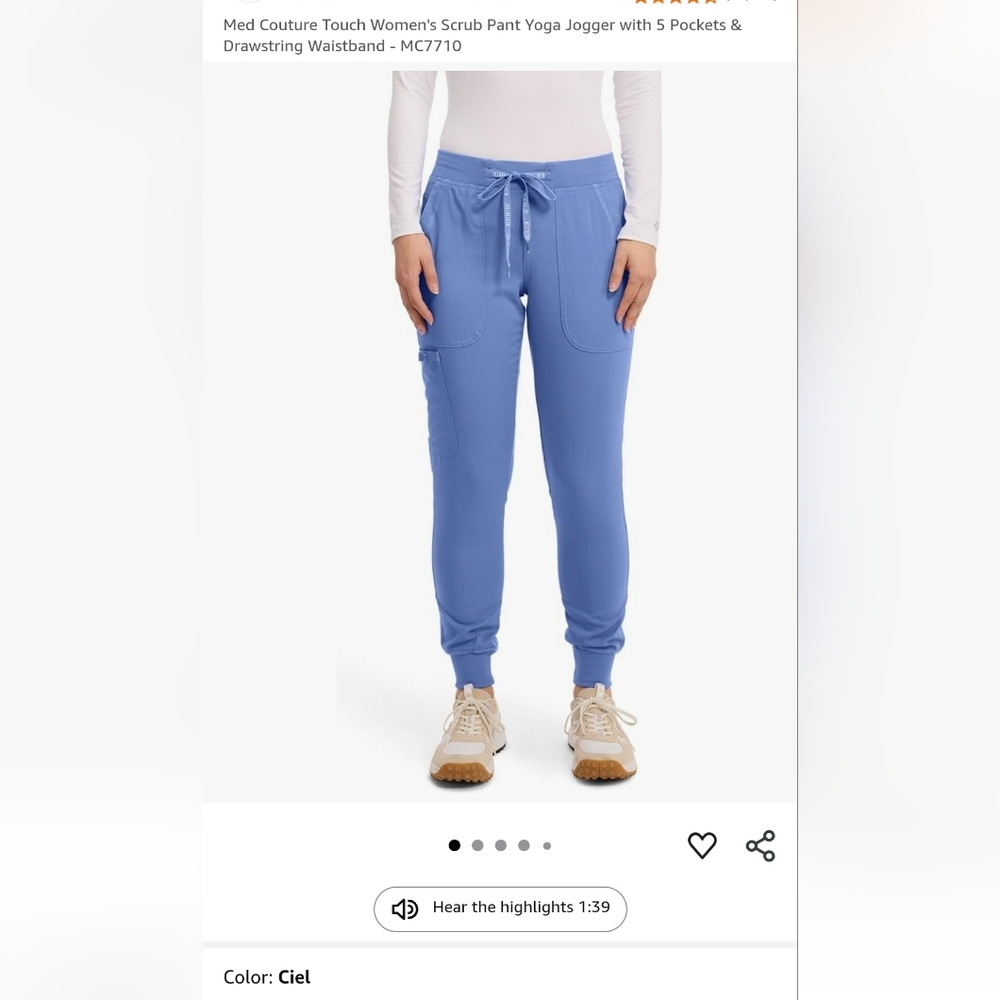 Med Couture Light Blue Jogger Pants